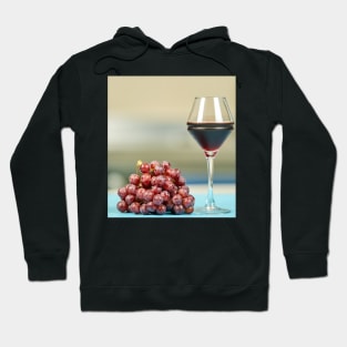 Glass of wine and grapes Hoodie